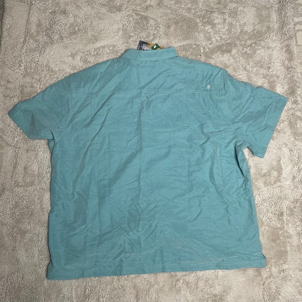 Royal Robbins Mens Desert Pucker Dry SS Shirt 3XL Nile Blue Gingham Relaxed Fit - Picture 5 of 11